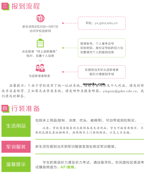 广东工业大学迎新网入口 入学流程及注意事项