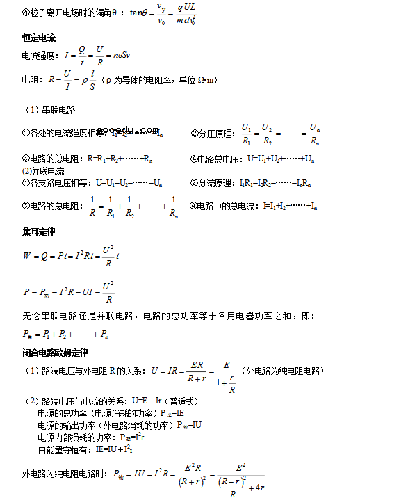 高中物理公式大全图片