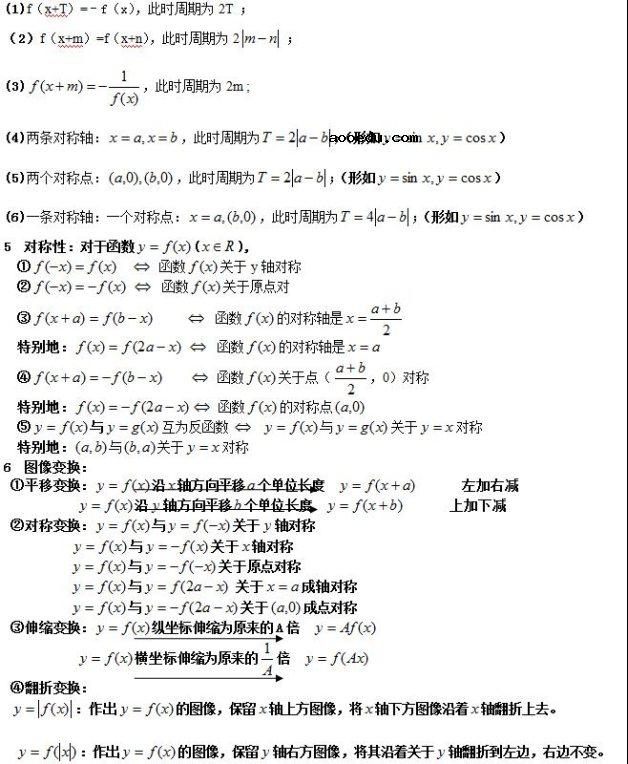 高考数学公式大全 理科必备