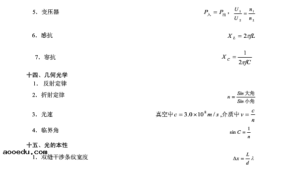 高中物理基本公式图表大全