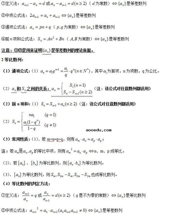 高考数学公式大全 理科必备