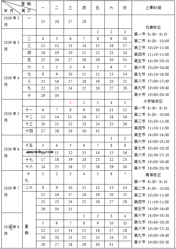 2019华南师范大学寒假放假时间安排