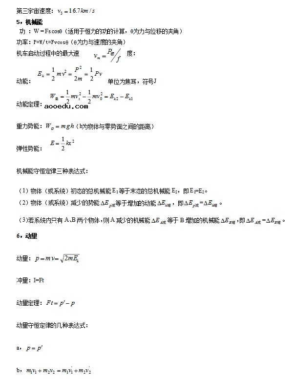 高中物理公式大全图片