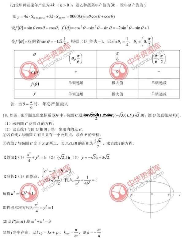 2018江苏高考数学试题及答案【图片版】