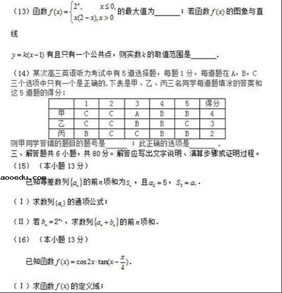 2018河南高考文科数学模拟试题含答案