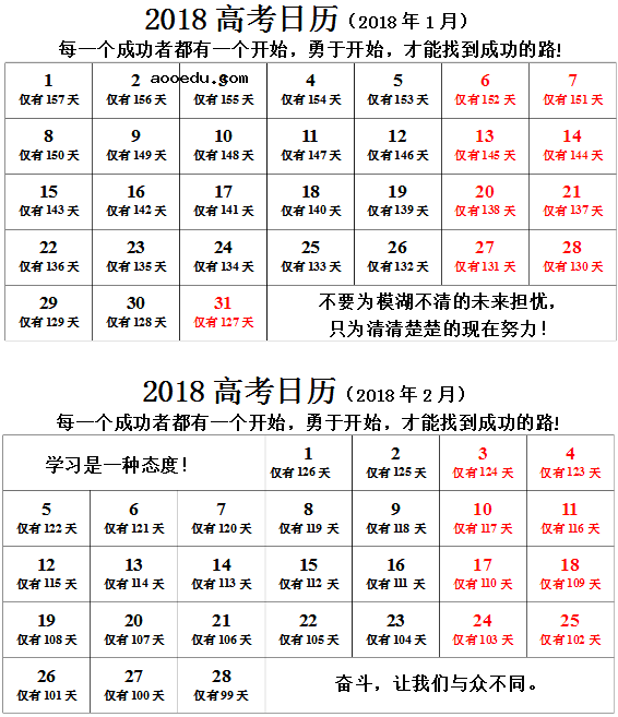 今天距离2018年高考还有多少天