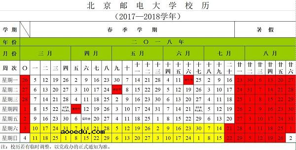2018北京各大学暑假放假时间安排表