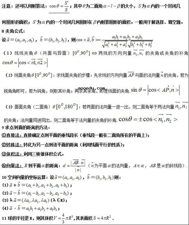 高考数学公式大全 理科必备