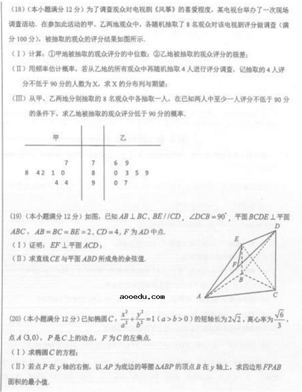 2018吉林高职单招数学模拟试题