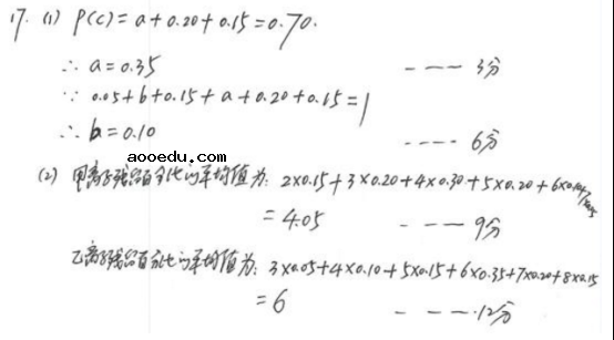 2019广西高考理科数学试题及答案【Word真题试卷】