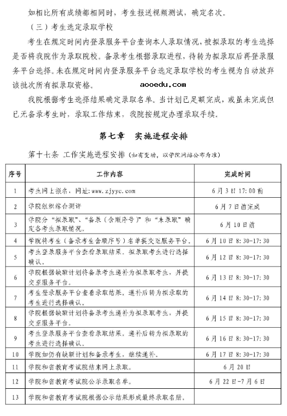 2020年浙江育英职业技术学院高职提前招生章程