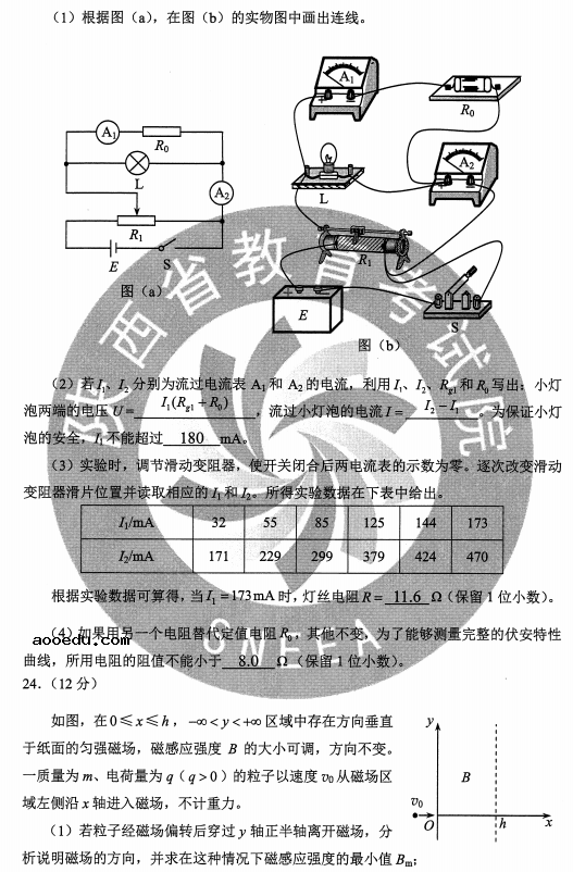 2020辽宁高考理综试卷