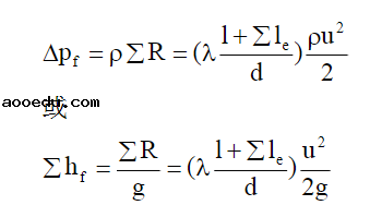 阻力计算公式