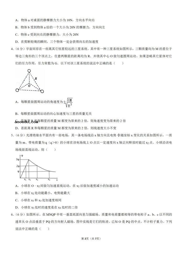 2020年辽宁省物理高考一模试题