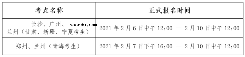 四川美术学院2021年调整郑州、长沙、兰州、广州考点正式报名时间