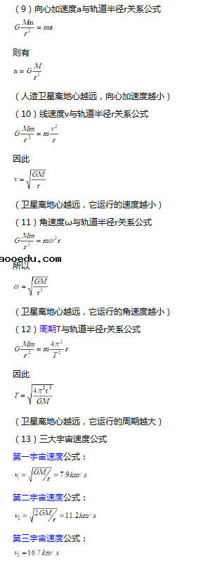 高中物理万有引力公式及解题思路技巧