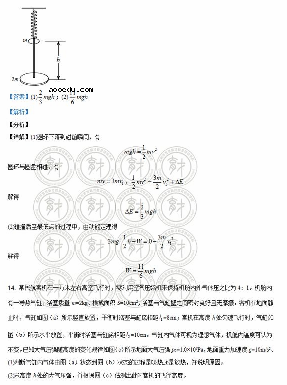 2021辽宁八省联考物理试卷及答案解析