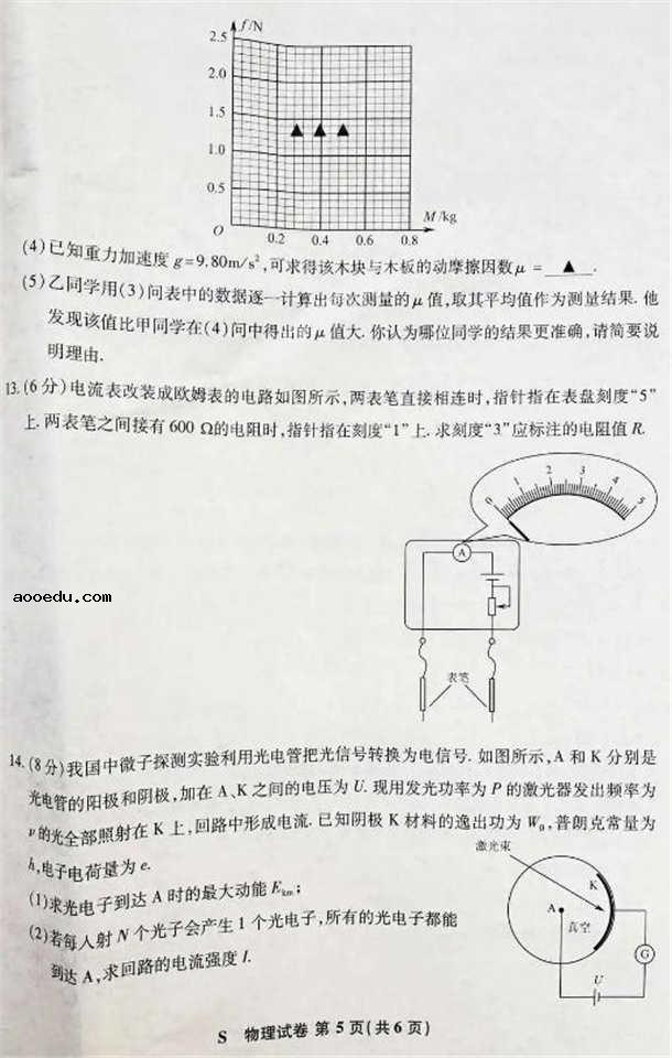 2021八省联考物理试卷及答案解析