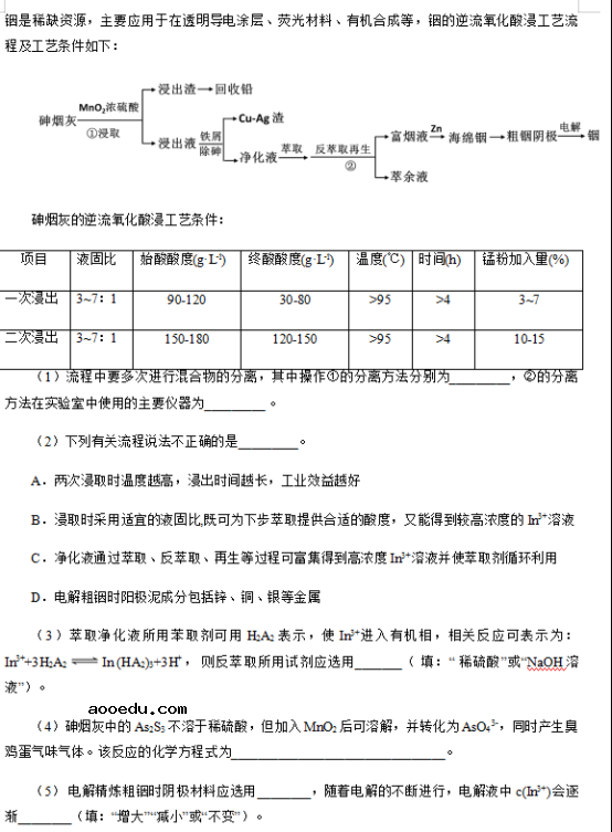 2019年高考化学模拟押题卷（含答案）