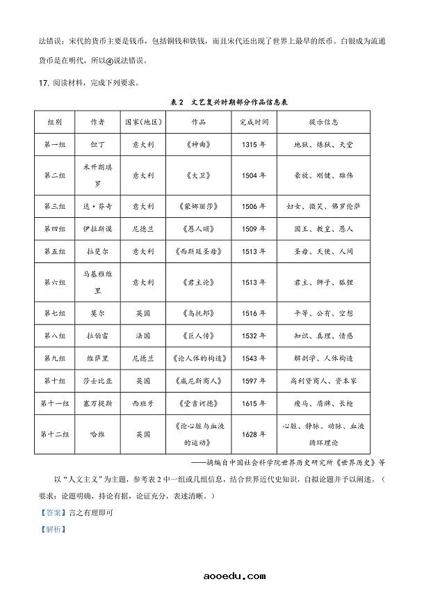 2021年八省联考河北历史试题及答案