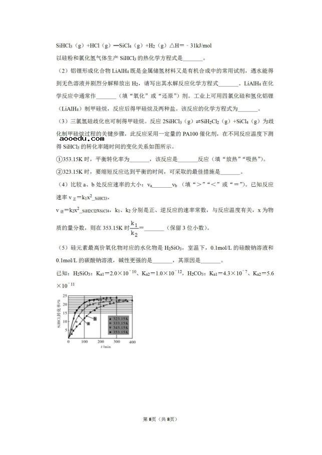 2020年天津塘沽一中化学高考二模试题