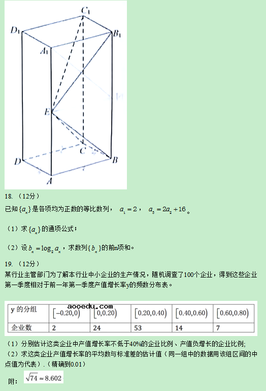 2019青海高考文科数学试题及答案解析【Word真题试卷】