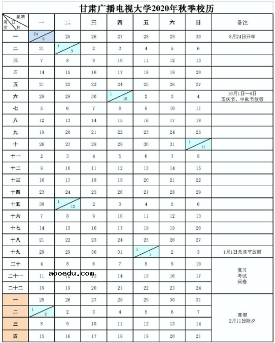 甘肃2020大学什么时候开学