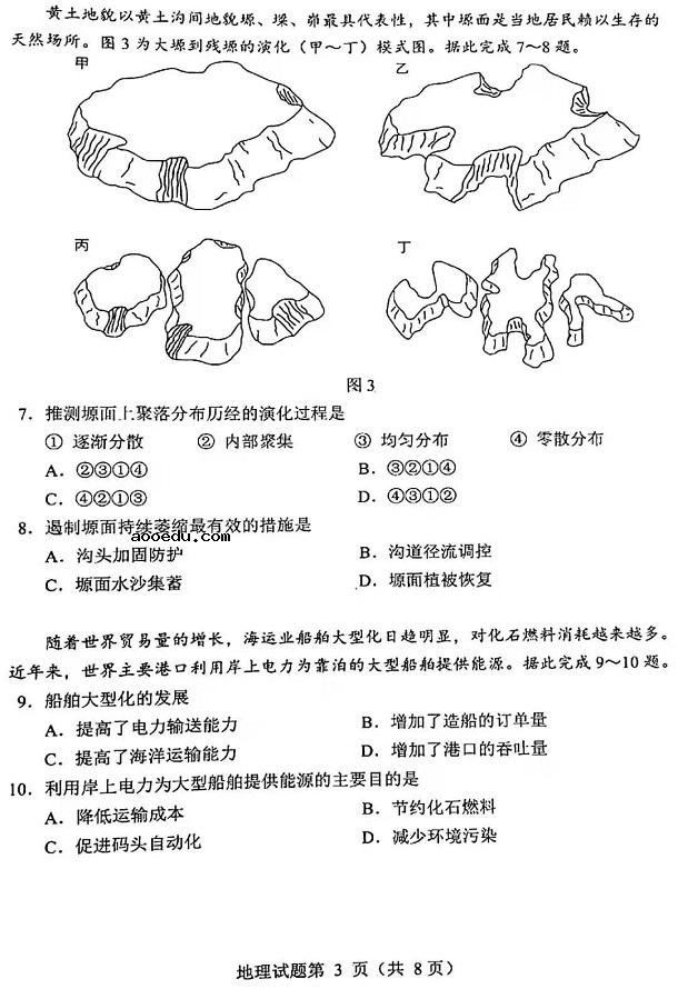 2021辽宁八省联考地理试题及答案