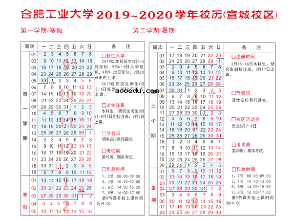 合肥工业大学寒假开学时间2020