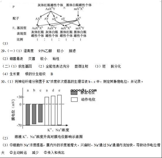 2020浙江高考生物试题及答案解析