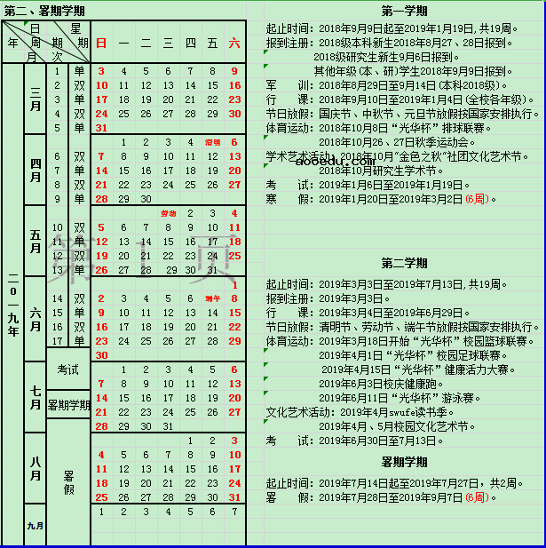 2019四川各大学暑假放假时间安排表