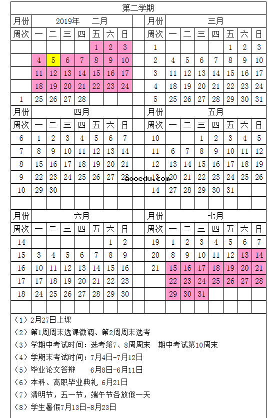 2019天津各大学暑假放假时间安排表