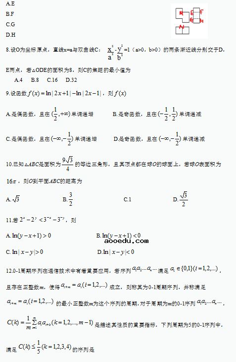 2020内蒙古高考理科数学试题【Word真题试卷】