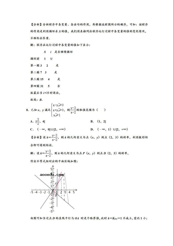 2020届云南省高考数学理科二模试题及答案