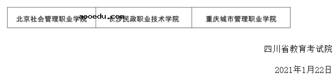 四川省2021年高职单招在川招生高校名单