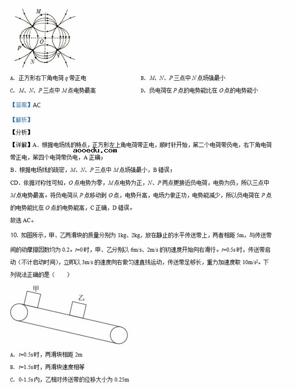 2021辽宁八省联考物理试卷及答案解析