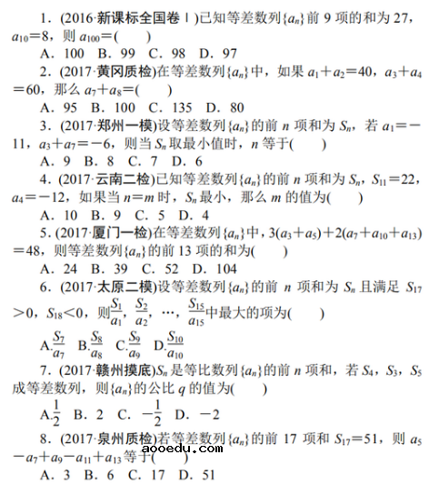 2020年高考数学必考知识点总结归纳