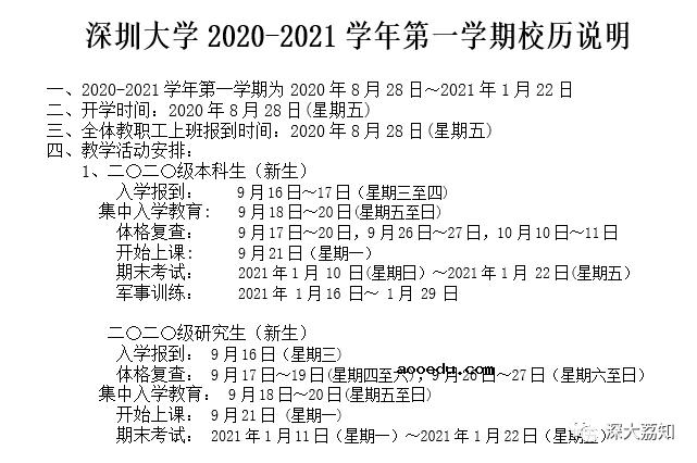 2020年深圳大学新生开学报到时间