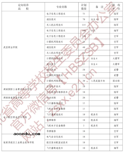 2020湖北定向培养士官招生计划