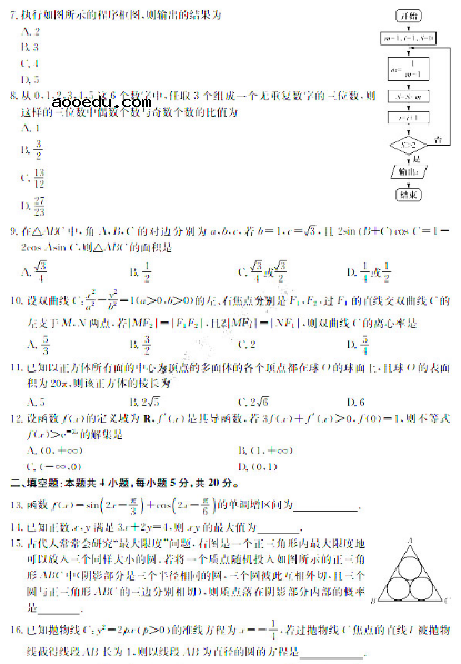 2020全国高考理科数学冲刺押题密题(含答案)