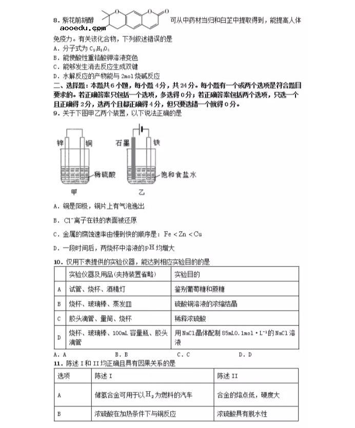 2021海南省高考化学冲刺压轴卷及答案解析