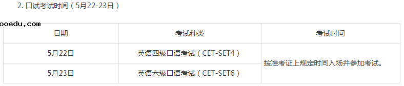 内蒙古2021上半年英语四六级口试时间 哪天口语考试