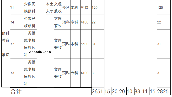 2021年四川民族学院各省招生计划及人数