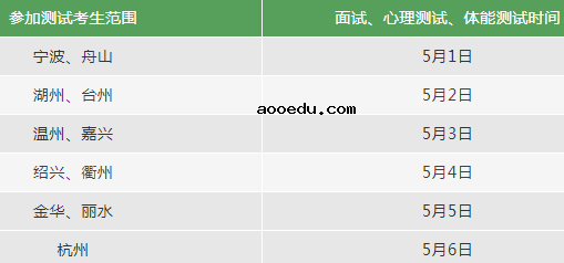 2021浙江公安警察院校综合测试时间 什么时候考试