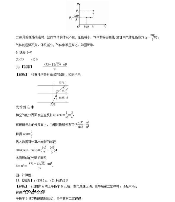 2021江苏省高考物理压轴卷及答案解析