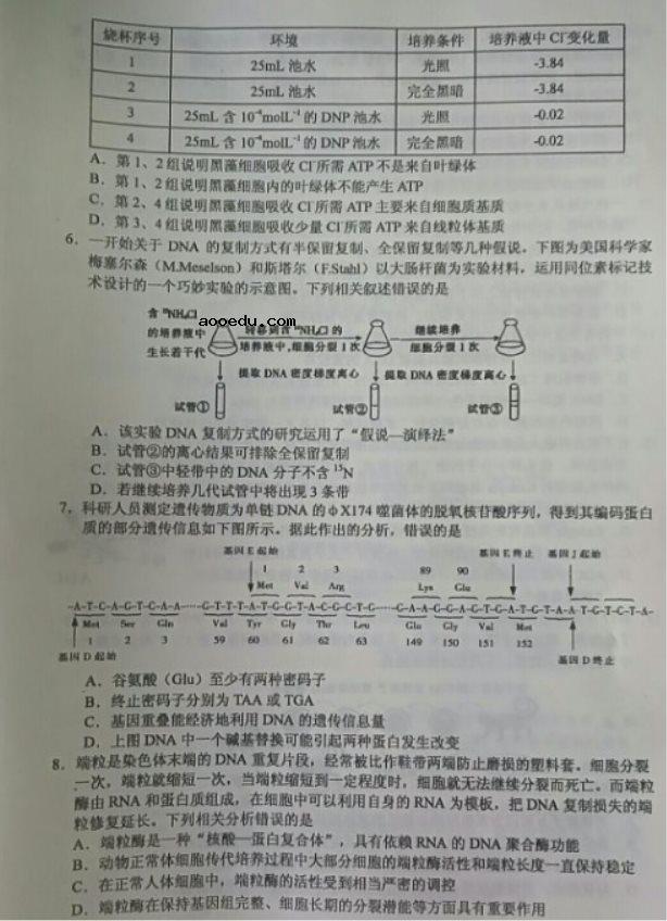 2021江苏高考生物冲刺试题