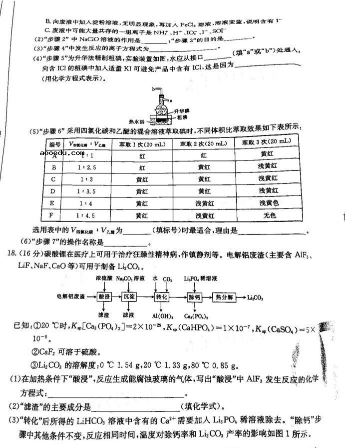 2021广东高考化学模拟试卷及答案