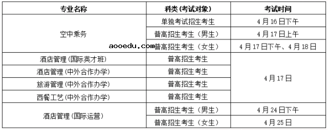 浙江旅游职业学院2021年高职提前招生章程