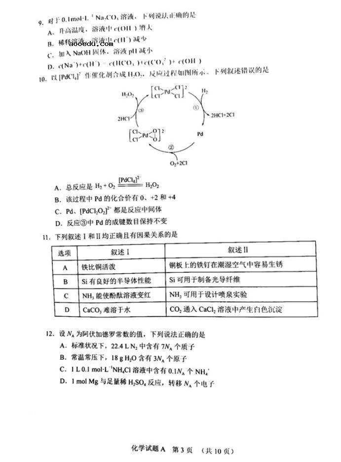 2021广东高考化学模拟试卷