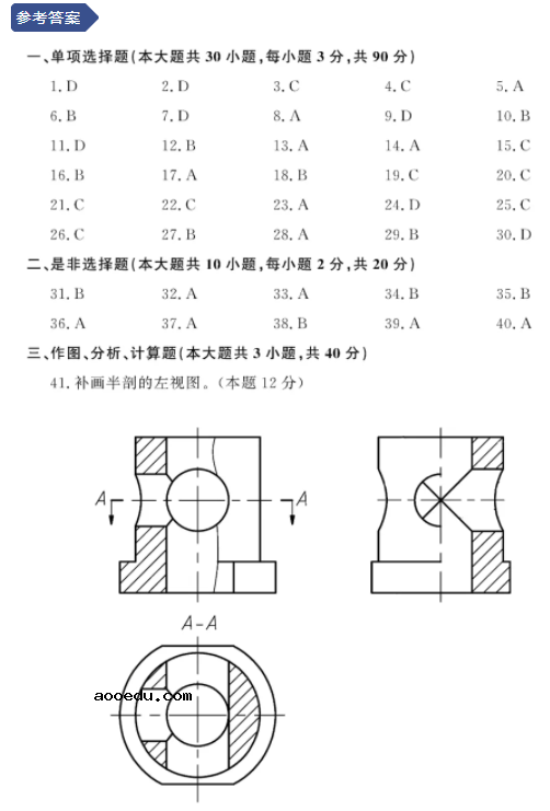 2021浙江机械类职业技能考试试题及答案